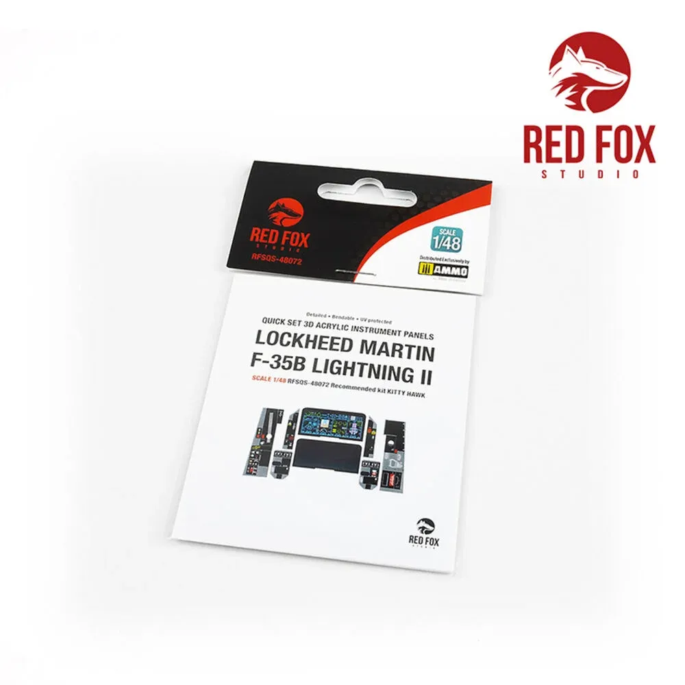 Set 3D přístrojových panelů Red Fox Studio RFSQS-48072 pro F-35B Lightning II v měřítku 1/48