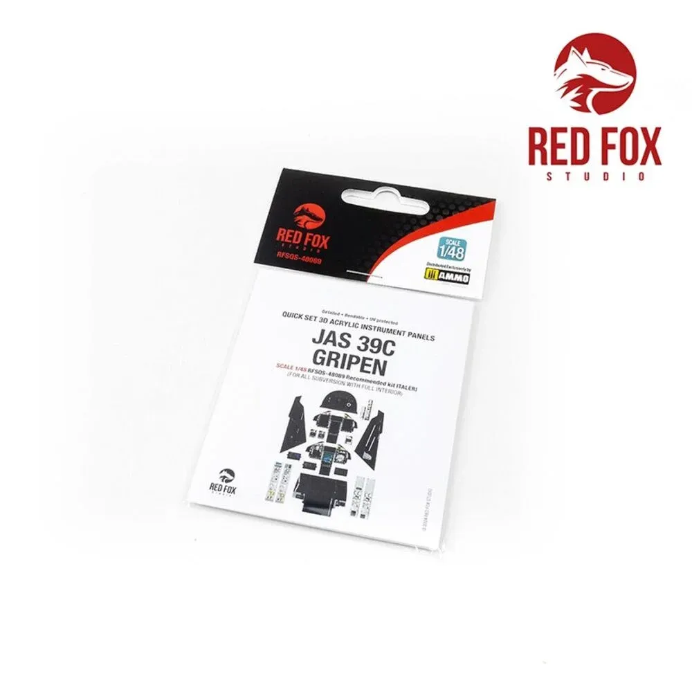 3D přístrojové panely Red Fox Studio Quick Set RFSQS-48089 pro JAS-39C Gripen 1/48 Italeri