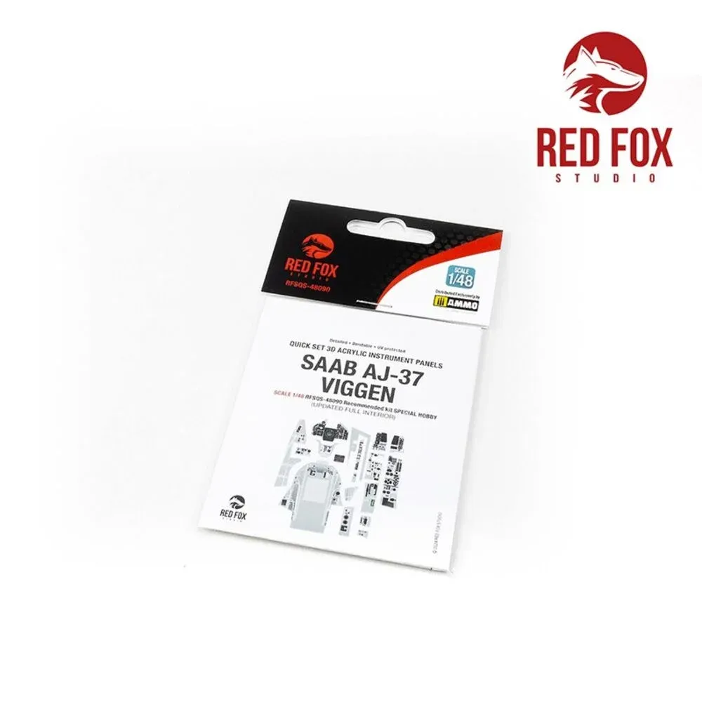 Red Fox Studio Quick Set RFSQS-48090 – 3D panely interiéru 1/48 Saab AJ-37 Viggen