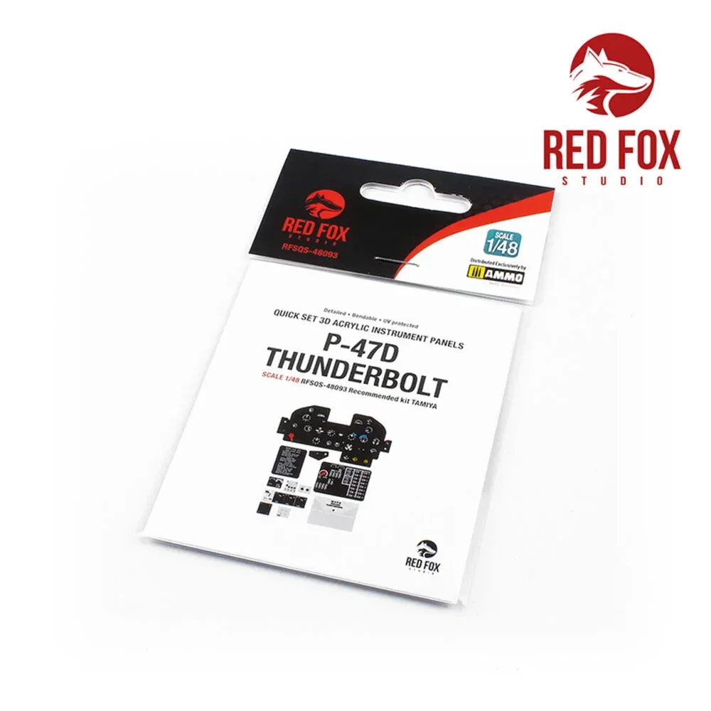 Sada 3D přístrojových panelů Red Fox Studio RFSQS-48093 pro P-47D Thunderbolt 1/48