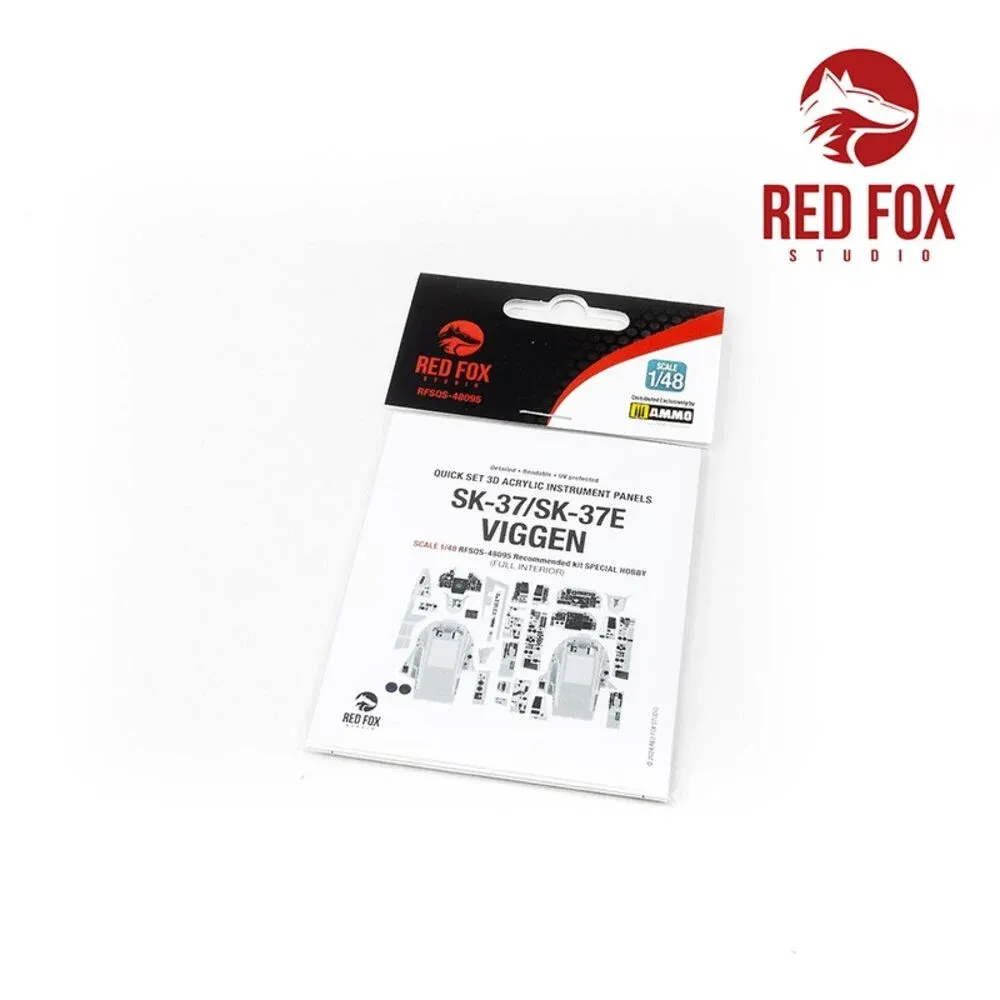 Red Fox Studio Quick Set 3D přístrojový panel Saab SK-37 Viggen 1/48 pro stavebnici Special Hobby