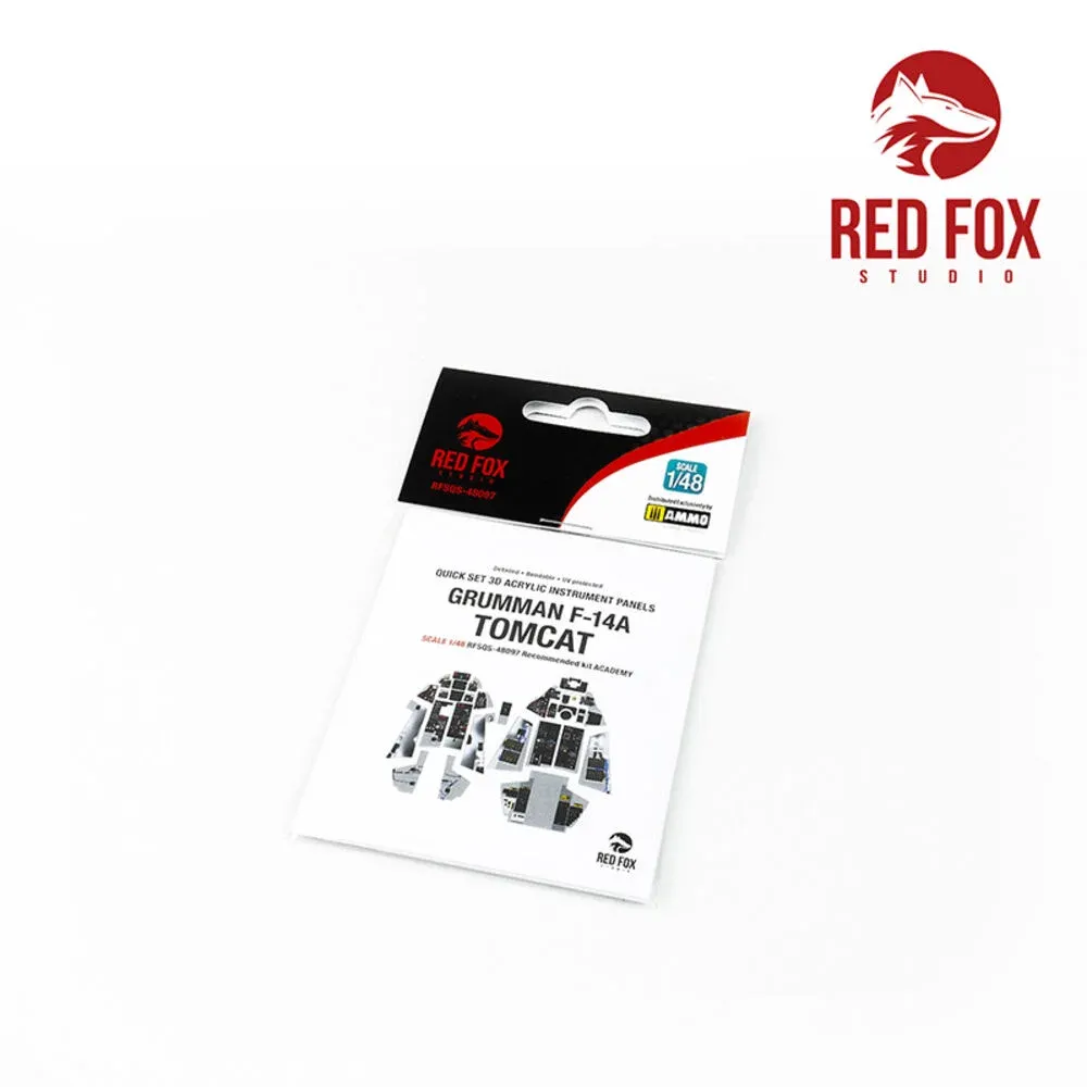 Set 3D přístrojových panelů Red Fox Studio RFSQS-48097 pro F-14A Tomcat 1/48