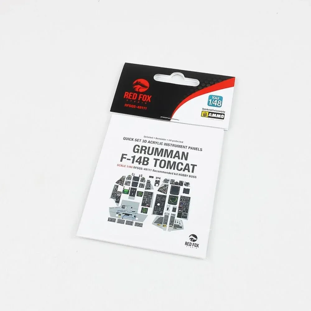 Set 3D přístrojových panelů Red Fox Studio RFSQS-48111 pro F-14B Tomcat v měřítku 1/48