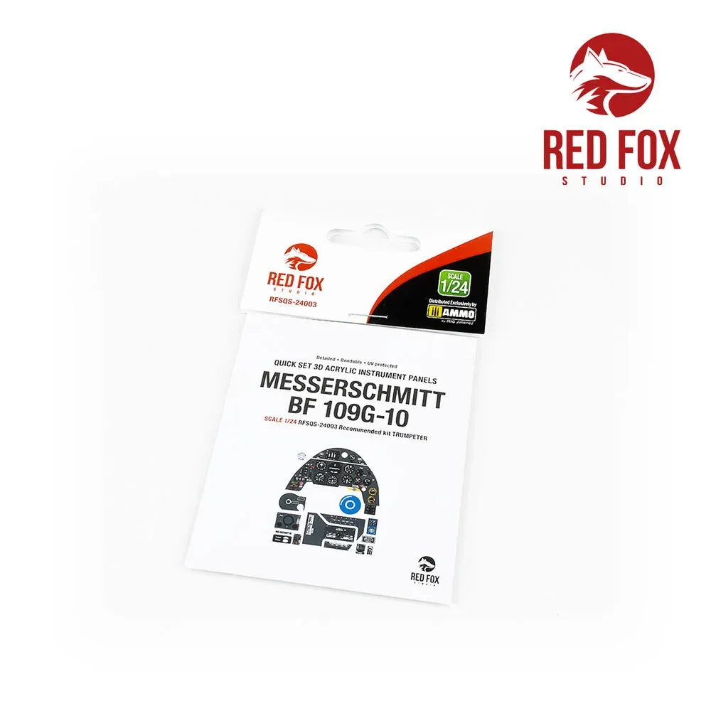 Set 3D přístrojových panelů Red Fox Studio Quick Set RFSQS-24003 pro Bf 109G-10 v měřítku 1/24