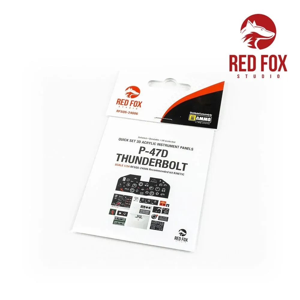 Red Fox Studio RFSQS-24006 Quick Set 3D přístrojové panely pro P-47D Thunderbolt v měřítku 1/24