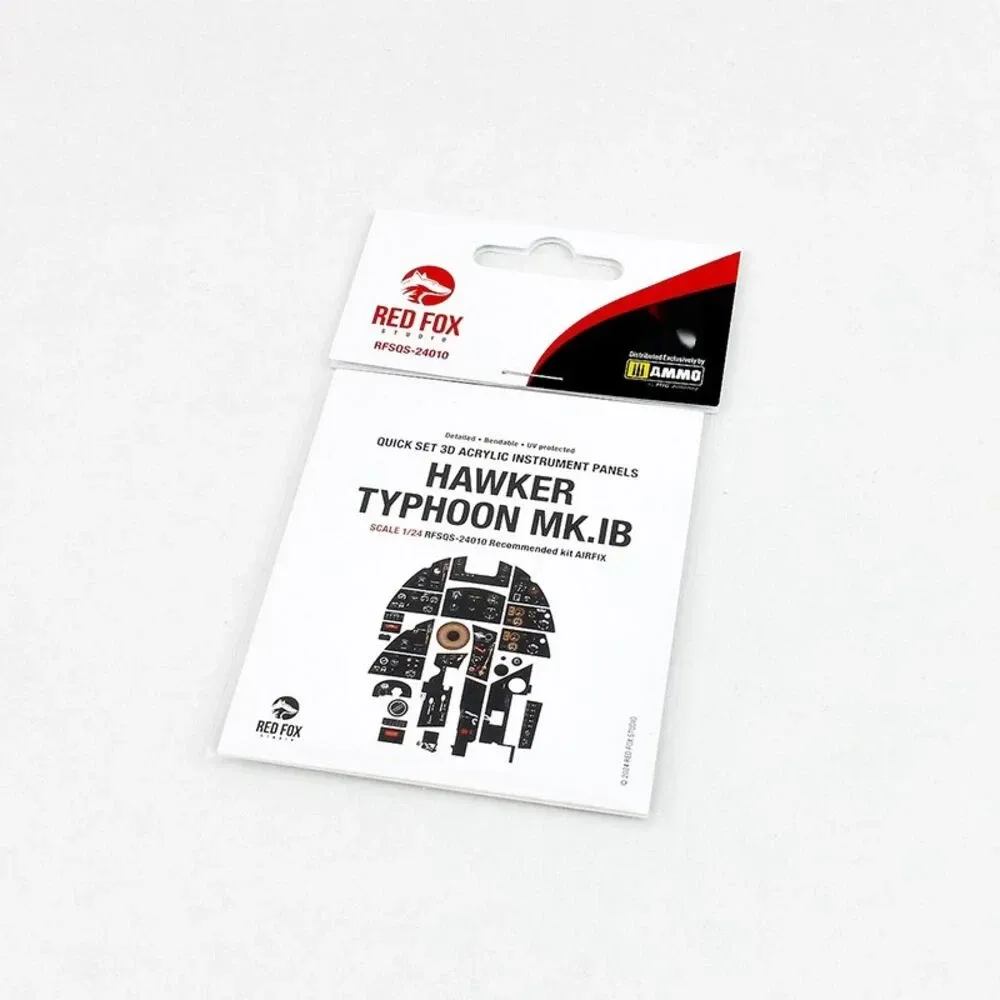 Sada 3D přístrojových panelů Red Fox Studio Quick Set 1/24 Hawker Typhoon Mk.Ib pro Airfix