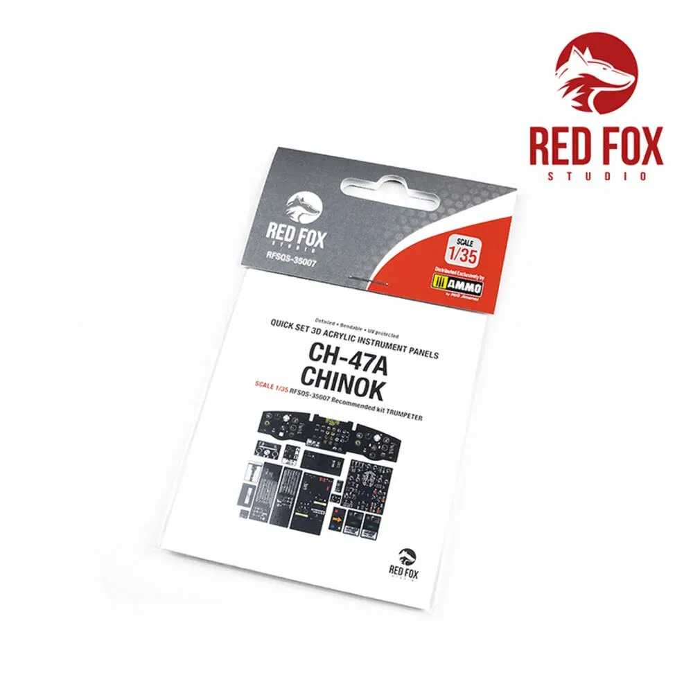 Set 3D přístrojových panelů Red Fox Studio RFSQS-35007 pro CH-47A Chinook v měřítku 1/35