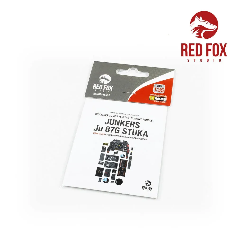 Red Fox Studio RFSQS-35012 Quick Set 3D přístrojové panely pro Ju-87 G1/G2 Stuka v měřítku 1/35