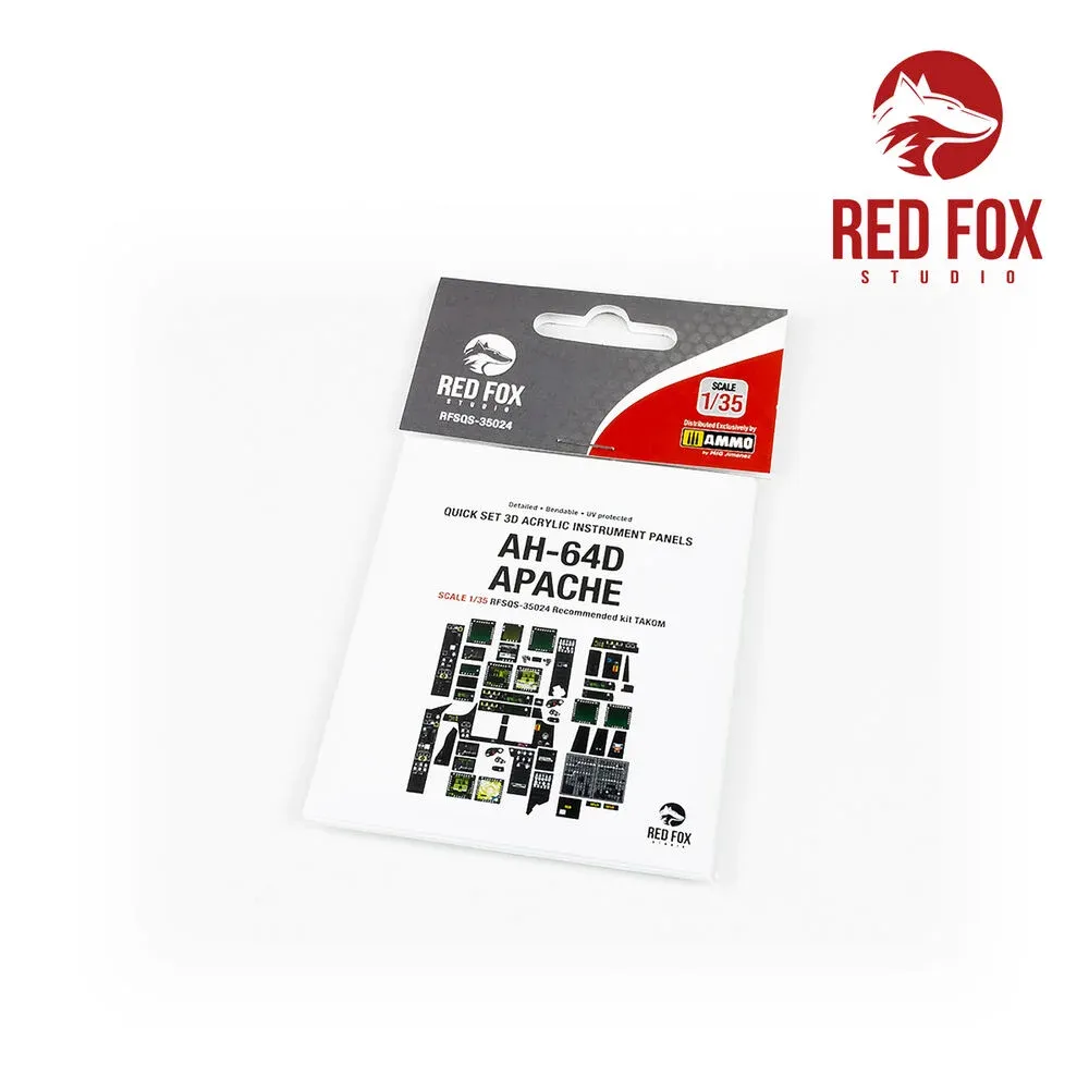 Red Fox Studio Quick Set RFSQS-35024 3D přístrojové panely pro AH-64D Apache v měřítku 1/35