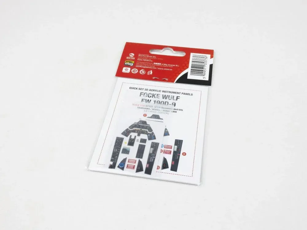 Red Fox Studio Quick Set 1/32 Fw 190D-9 – 3D přístrojové panely do kokpitu, RFSQS-32174