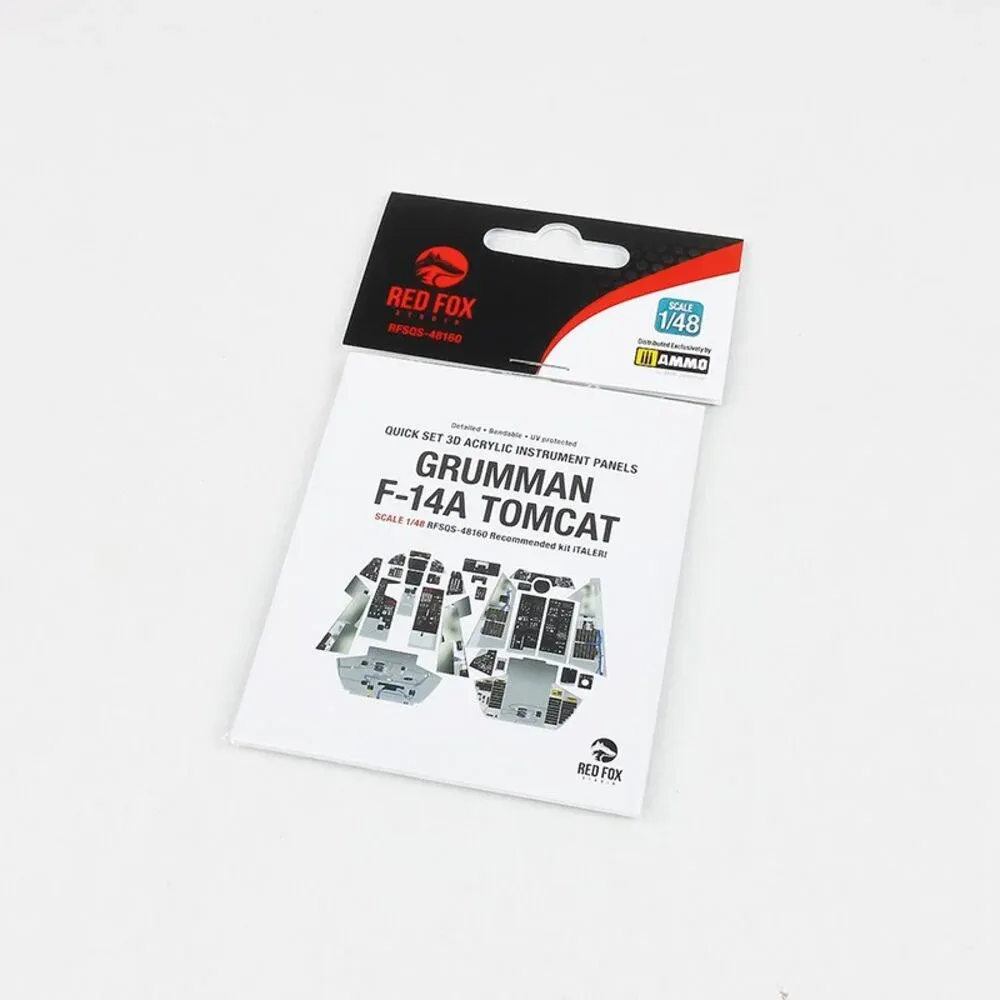 Set 3D panelů kokpitu Red Fox Studio RFSQS-48160 pro F-14A Tomcat 1/48 Italeri