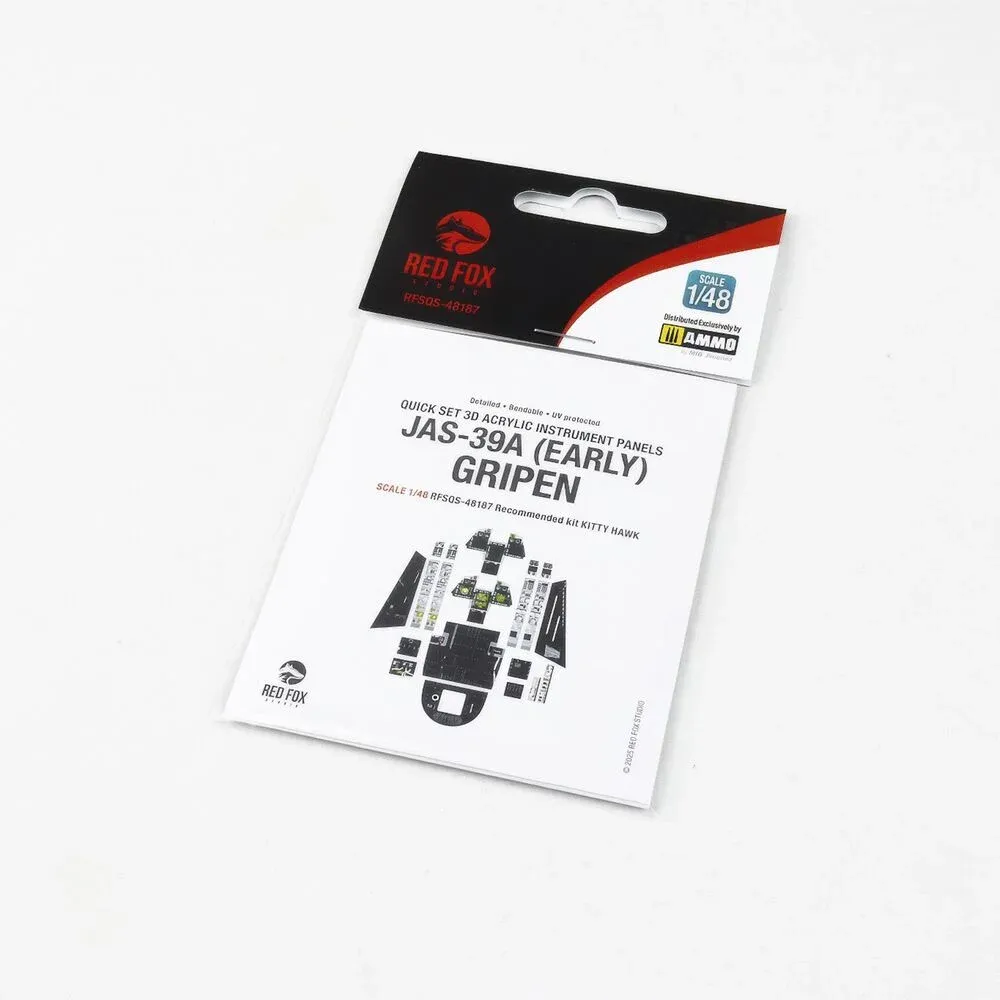 3D přístrojové panely Red Fox Studio Quick Set RFSQS-48187 pro JAS-39A Gripen 1/48