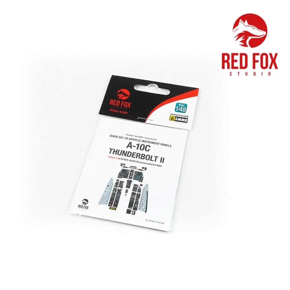 Sada 3D přístrojových panelů Red Fox Studio Quick Set RFSQS-48200 pro A-10C Thunderbolt II 1/48