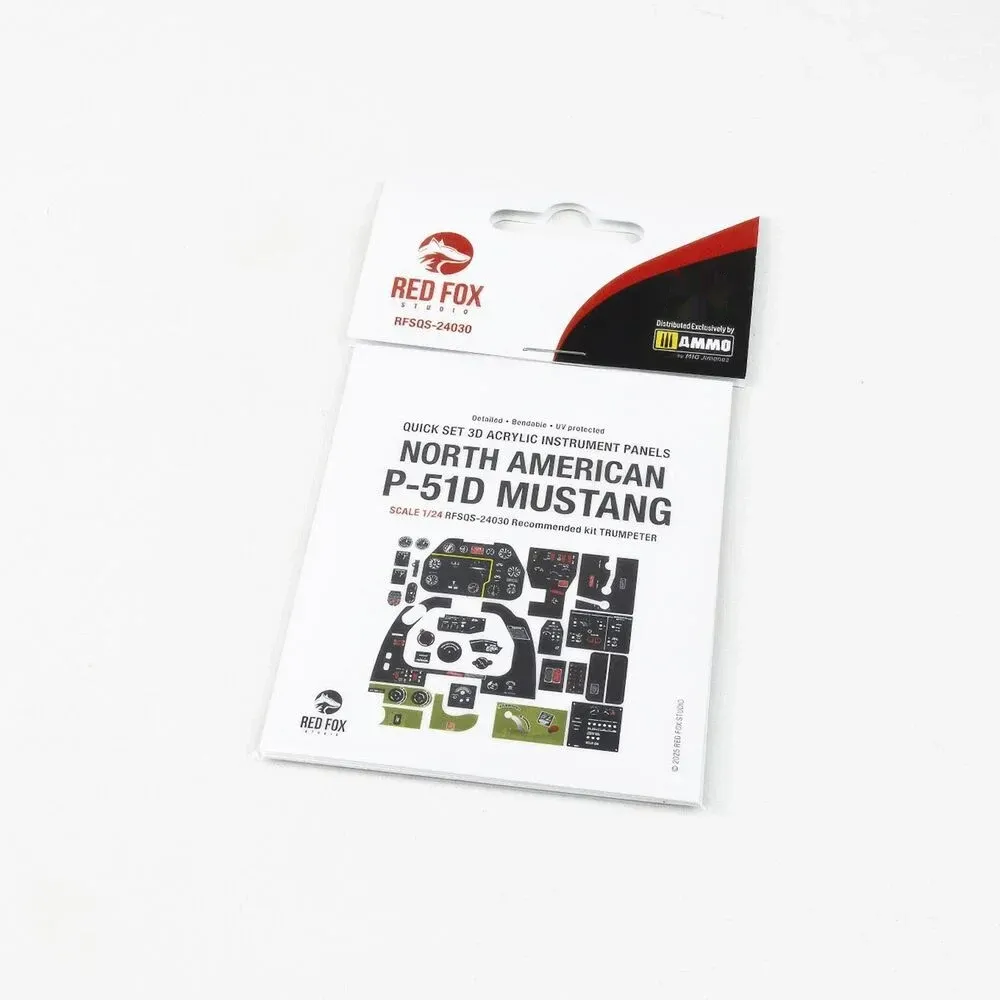 Red Fox Studio Quick Set RFSQS-24030 3D přístrojové panely kokpitu P-51D Mustang 1/24