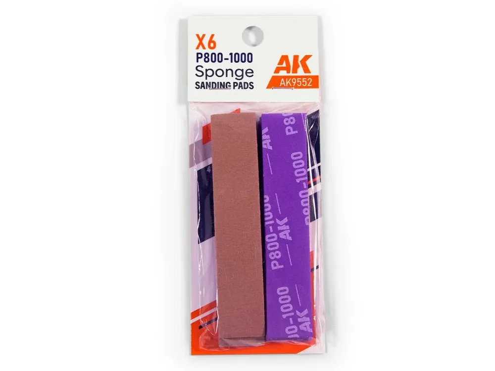Brusné houbičky AK Interactive AK9552 Precision Sanding Sponge P800-1000, balení 6 ks