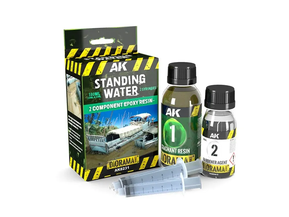 Balení epoxidové pryskyřice AK Interactive AK8231 Terrains Resin Stagnant Water 180 ml