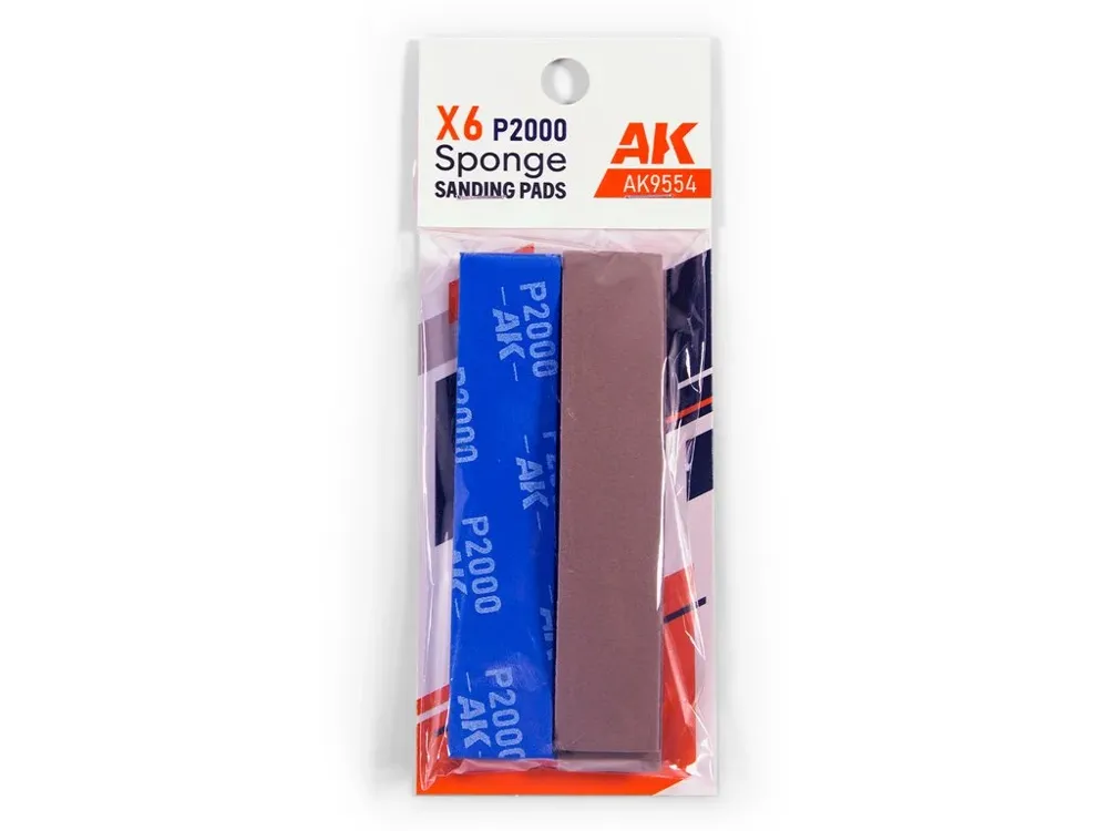 Brusná houbička AK Interactive AK9554 Precision Sanding Sponge P2000, balení 6 ks
