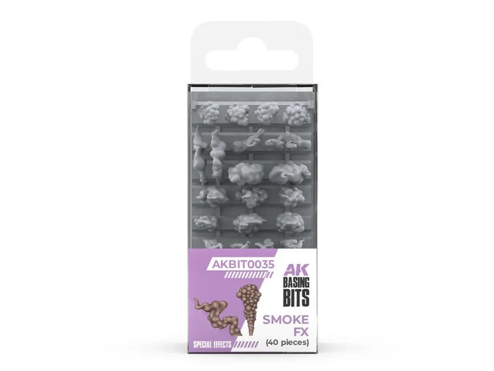 Sada resinových dílů AK Interactive Basing Bits AKBIT0035 Smoke FX pro efekty kouře na základnách