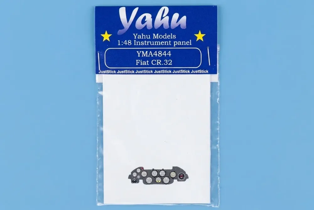 Barevně potištěný leptaný přístrojový panel Yahu Models YMA4844 pro Fiat CR.32 v měřítku 1/48