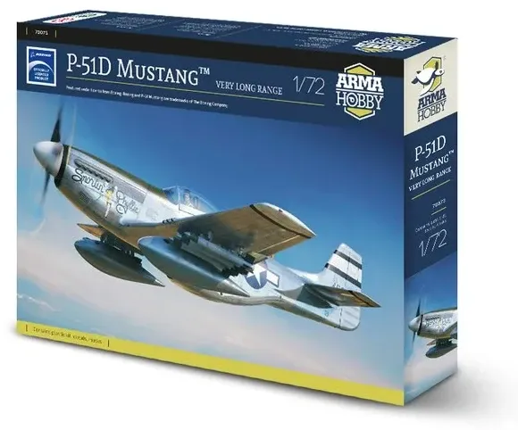 Krabice stavebnice Arma Hobby 70073 P-51D Mustang Very Long Range v měřítku 1/72