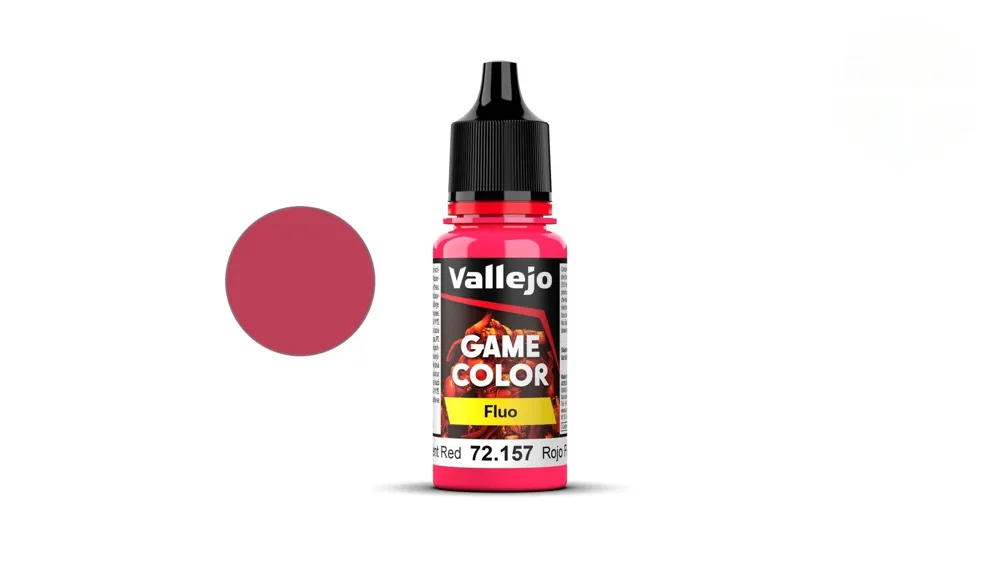 Lahvička akrylové barvy Vallejo Game Color 72157 fluorescenční červená 18 ml