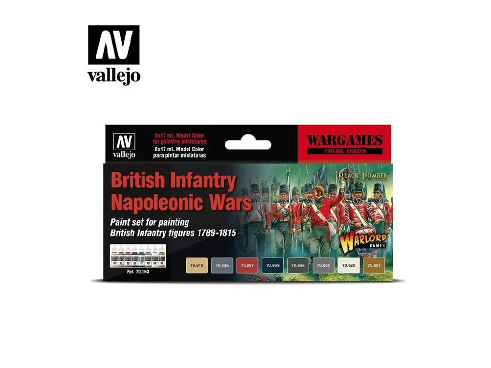 Sada akrylových barev Vallejo Model Color set 70163 British Infantry Napoleonic Wars, 8 lahviček