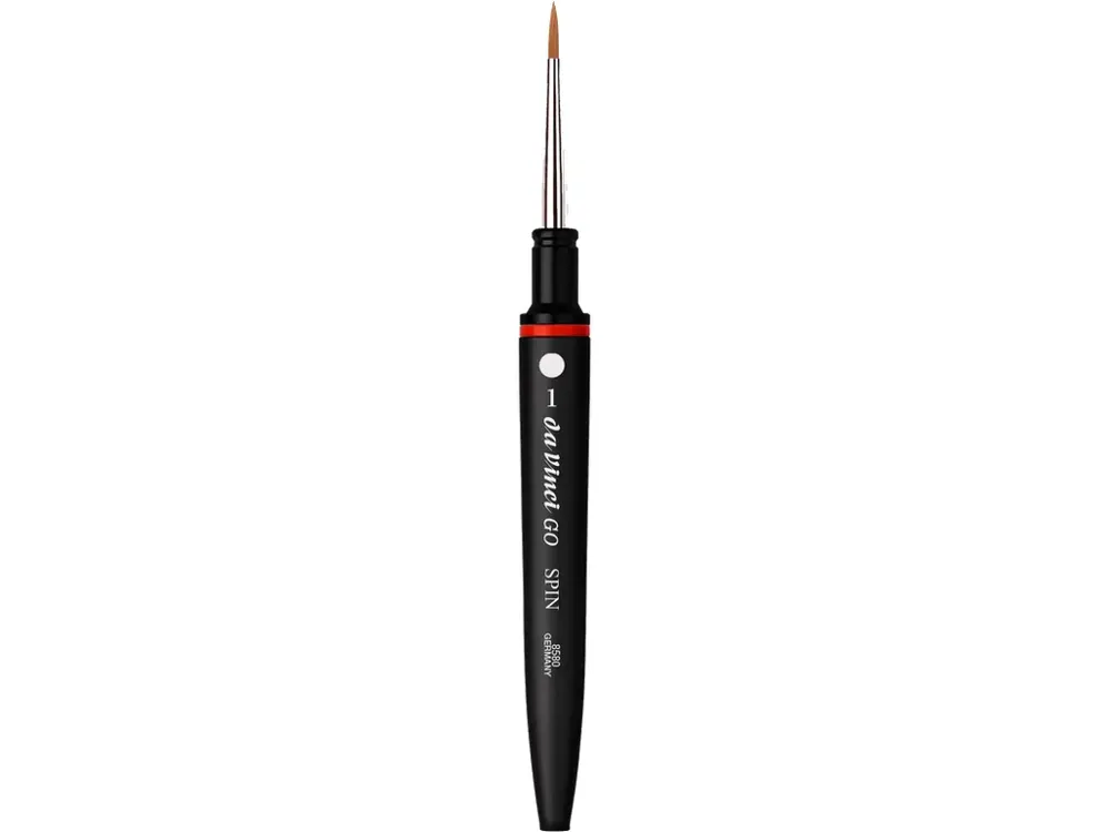 Cestovní akvarelový štětec Da Vinci Brush Go Spin kulatý, velikost 1, s ochranným krytem