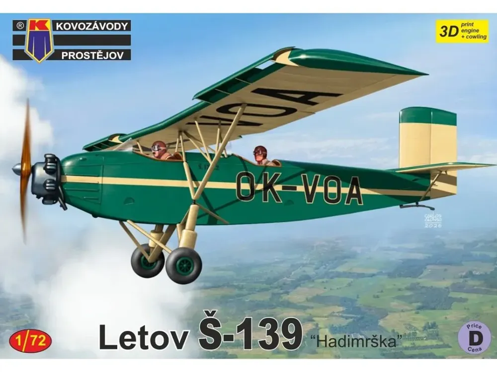 Krabice plastikové stavebnice Kovozávody Prostějov KPM0541 Letov Š-39 Hadimrška v měřítku 1/72