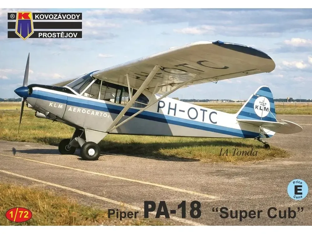 Krabice stavebnice Kovozávody Prostějov KPM0538 Piper PA-18 Super Cub v měřítku 1/72