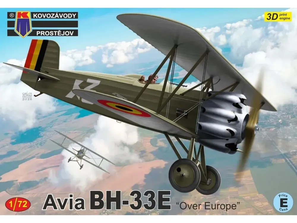 Krabice stavebnice Kovozávody Prostějov KPM0533 Avia BH-33E Over Europe v měřítku 1/72