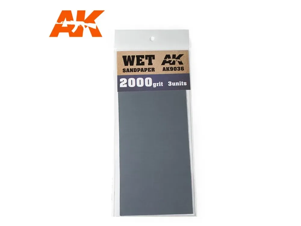 Balení brusného papíru pod vodu AK Interactive AK9036 zrnitost P2000, 3 listy