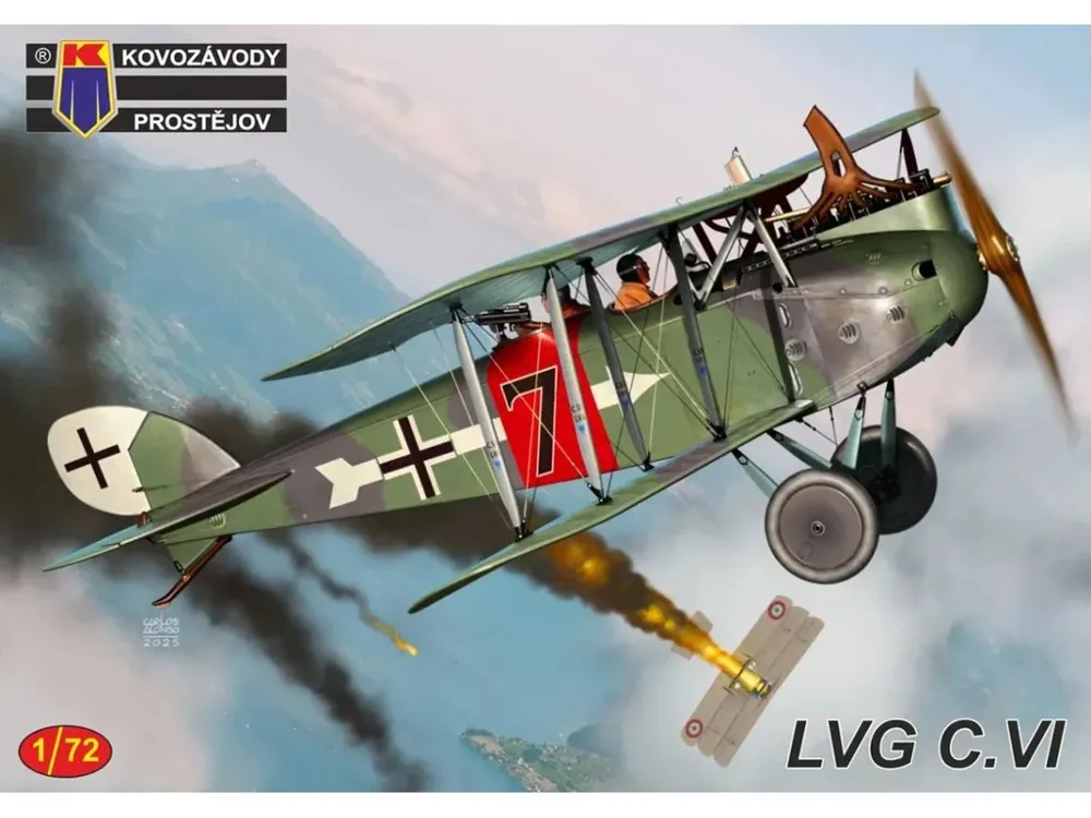 Krabice plastikové stavebnice Kovozávody Prostějov KPM0507 LVG C.VI v měřítku 1/72