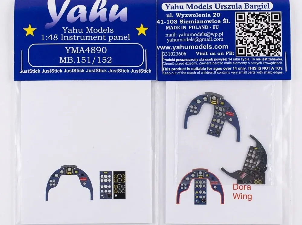 Předbarvená přístrojová deska Yahu Models YMA4890 pro MB.152 v měřítku 1/48