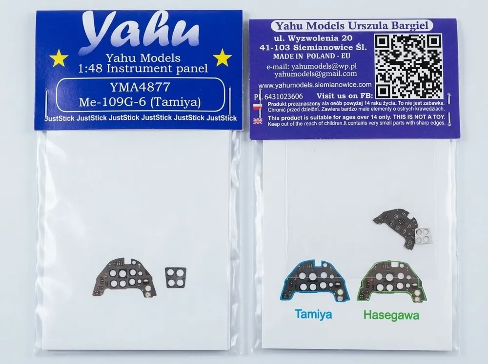 Předbarvená přístrojová deska Yahu Models YMA4877 pro Bf 109G-6 v měřítku 1/48