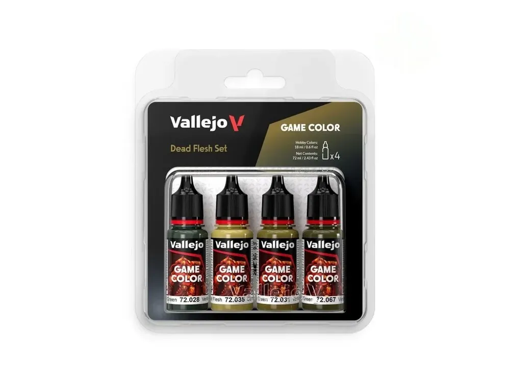 Sada akrylových barev Vallejo Game Color 72392 mrtvolná kůže (Dead Flesh Set), 4 lahvičky