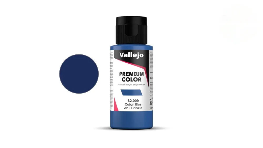 Lahvička akrylové barvy Vallejo Premium Color 62009 kobaltová modrá krycí 60 ml