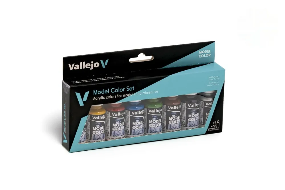 Sada akrylových barev Vallejo Model Color 70260 Wargames Basics, 8 lahviček po 18 ml