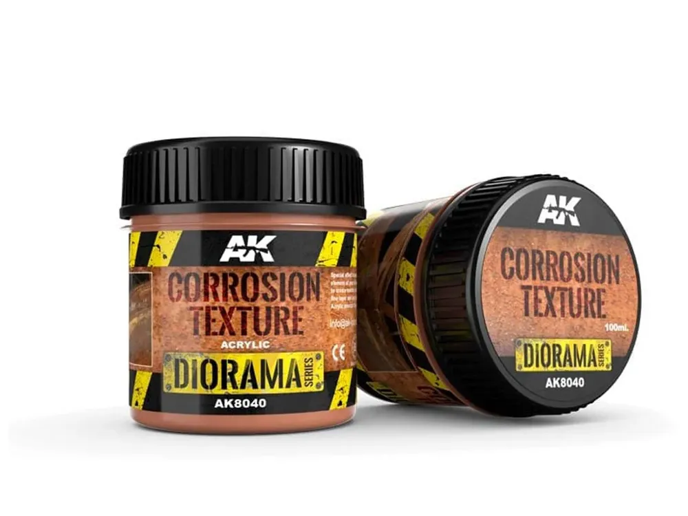 Balení akrylové textury AK Interactive AK8040 Corrosion Texture 100 ml z řady Terrains