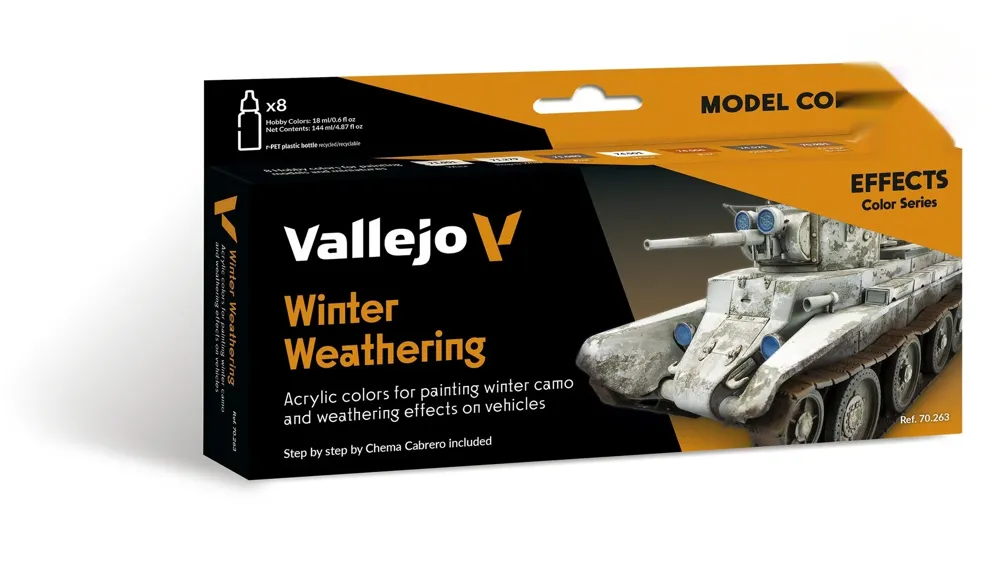 Sada akrylových barev Vallejo Model Color 70263 Winter Weathering by Chema Cabrero, 8 lahviček