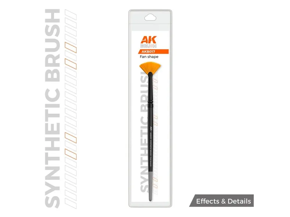 Vějířový modelářský štětec AK Interactive AKB017 Synthetic Brush Fan Shape se syntetickým vláknem