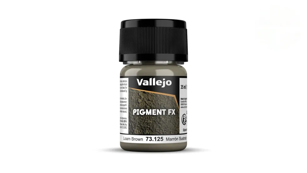 Kelímek práškového pigmentu Vallejo Pigment FX 73125 hlinitě hnědá Loam Brown 35 ml