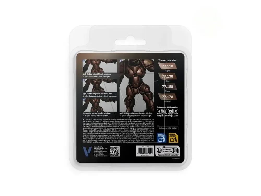 Sada metalických barev Vallejo True Metallic Metal 77269 rezavý kov, 4 odstíny