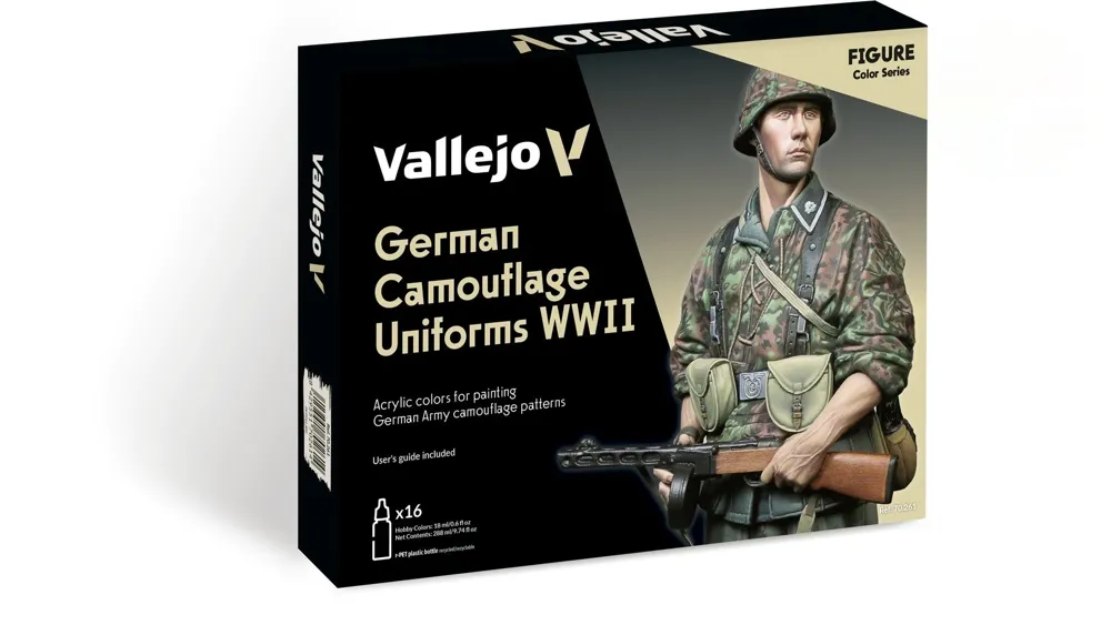 Sada akrylových barev Vallejo Model Color 70261 German Camouflage Uniforms WWII, 16 lahviček