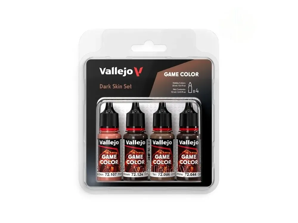 Sada akrylových barev Vallejo Game Color 72387 tmavá pleť, čtyři lahvičky