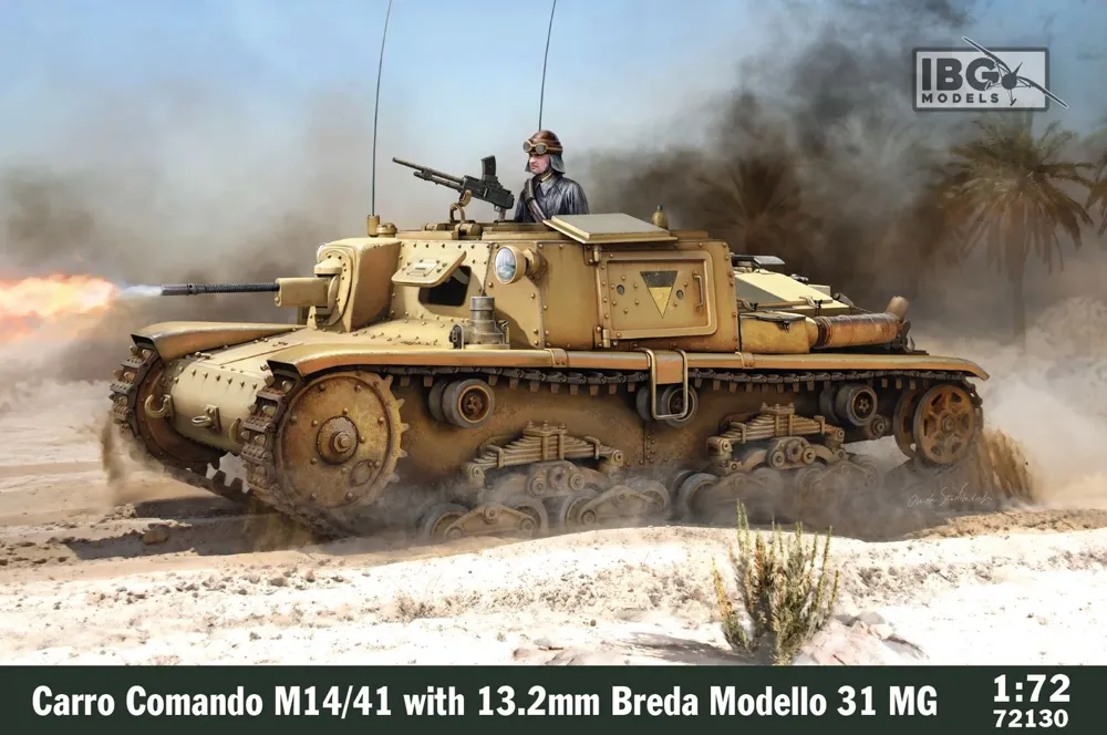 Krabice stavebnice IBG Models 72130 Carro Comando M14/41 v měřítku 1/72