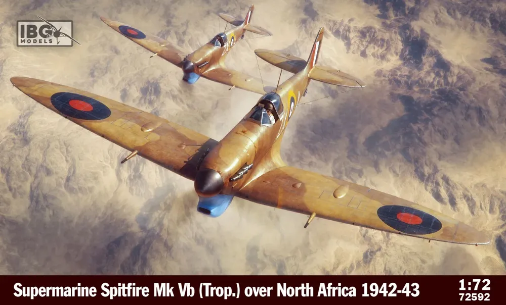 Krabice stavebnice IBG Models 72592 Supermarine Spitfire Mk Vb Trop. v měřítku 1/72