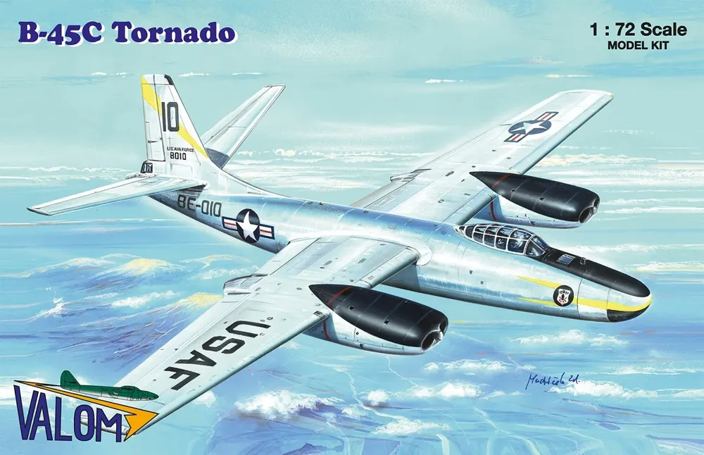 Krabice plastikové stavebnice Valom 72121 N.A. B-45C Tornado v měřítku 1/72