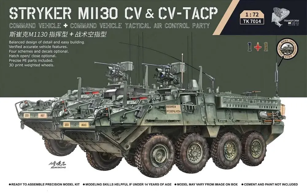 Krabice stavebnice Border Model TK7014 Stryker M1130 CV a CV-TACP v měřítku 1/72
