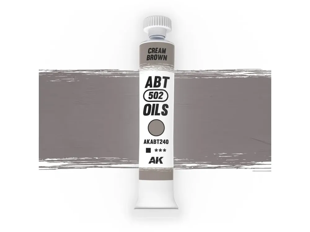 Lahvička olejové barvy AK Interactive Oil Paints ABT240 krémově hnědá 20 ml