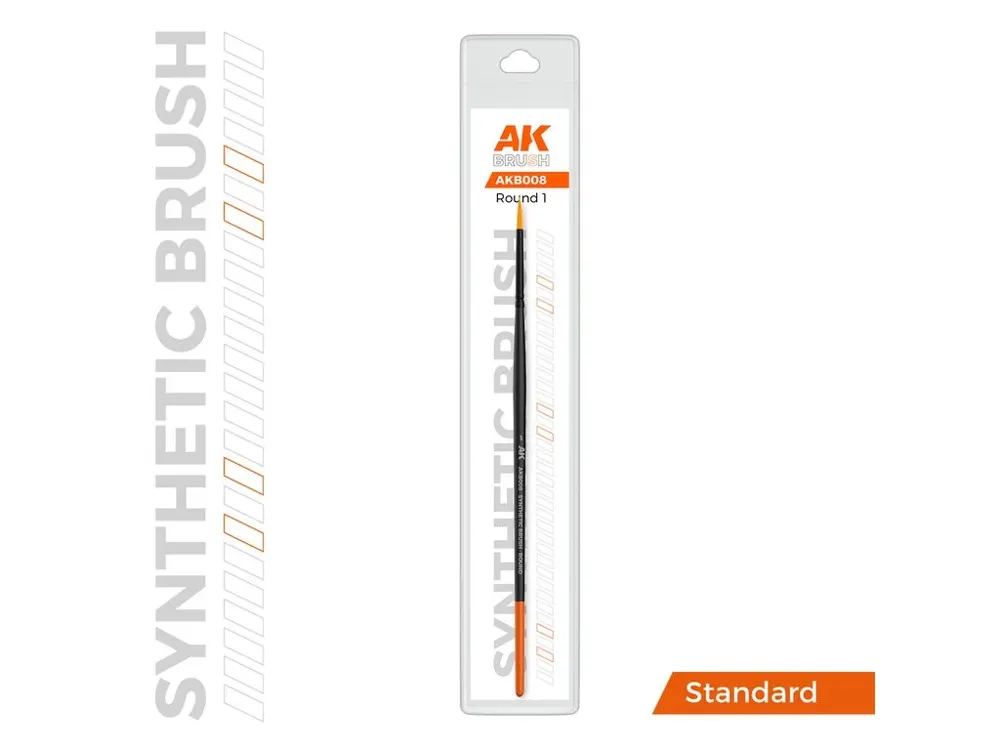Modelářský štětec AK Synthetic Brushes AKB008 kulatý velikost 1 se syntetickým vláknem